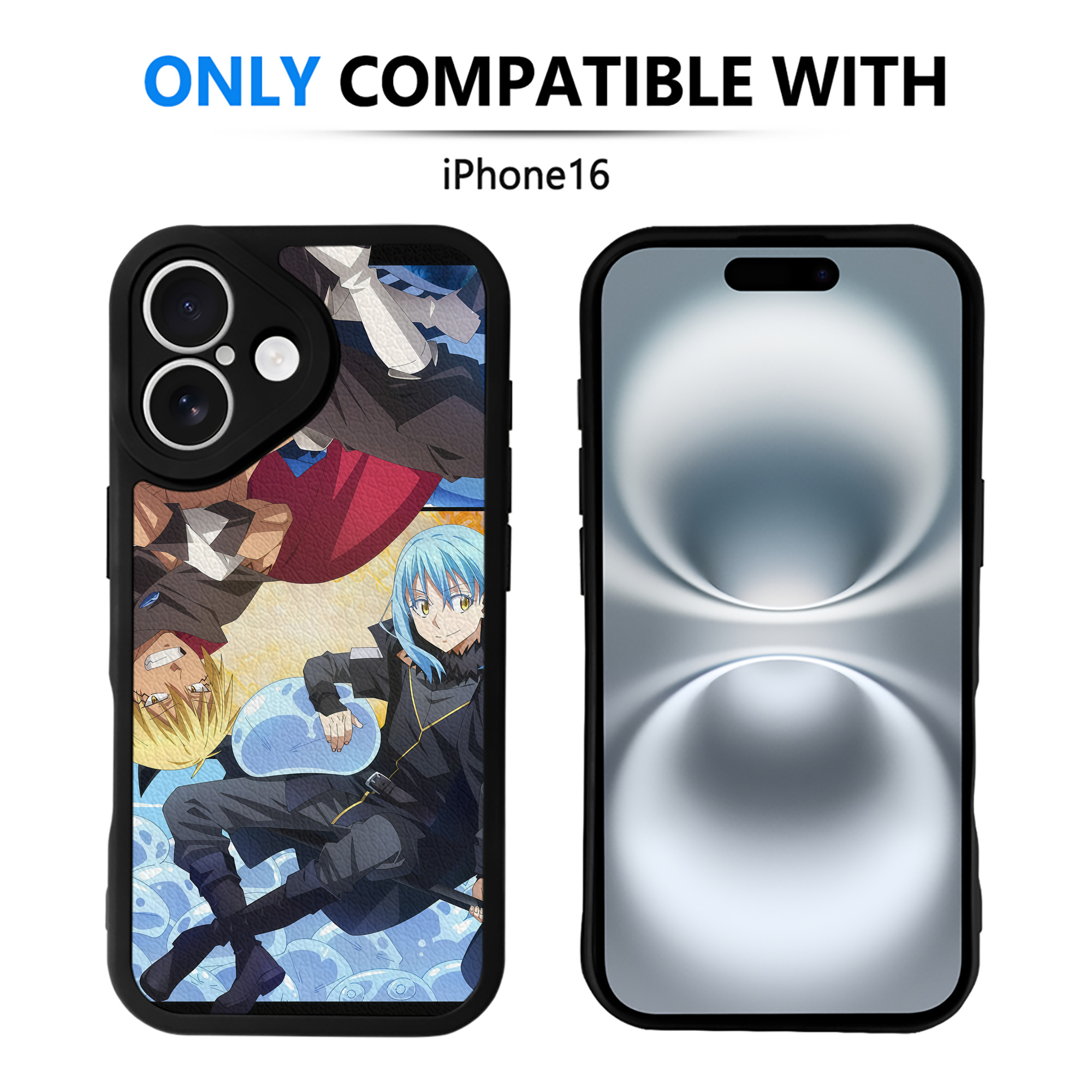 （画像用） 転スラ Regarding Reincarnated to Slime 【iPhone 16シリーズ対応】シリコンスマホケース（レザー調） 材質：シリコン